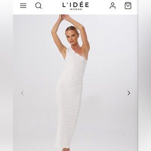 L’IDEE Gigi Smocking Gown in Blanc